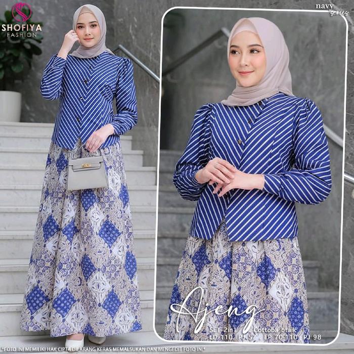 BESTSELLER AJENG ONESET SETELAN ROK BATIK MUSLIMAH KONDANGAN ACARA SEMI FORMAL KERJA KANTOR DINAS BY