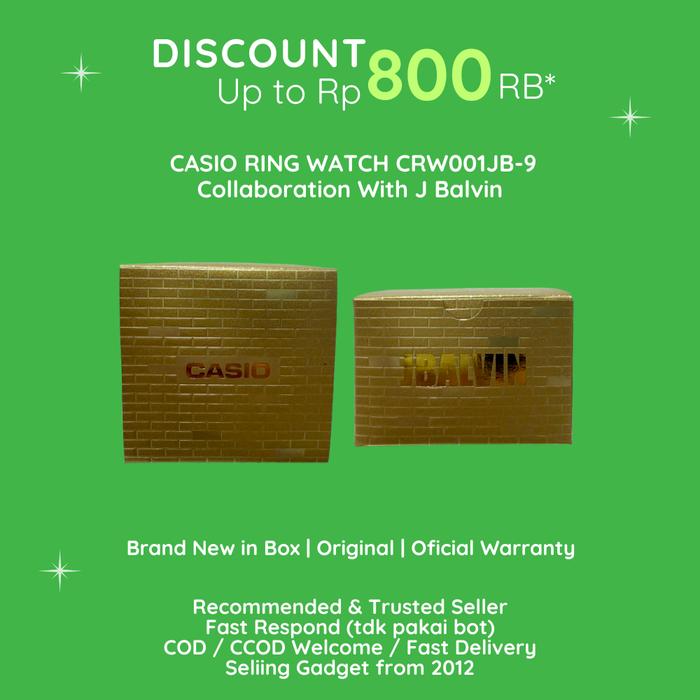 Casio Ring Watch J Balvin Casio Watch CRW-001JB-9 Collaboration with J Balvin