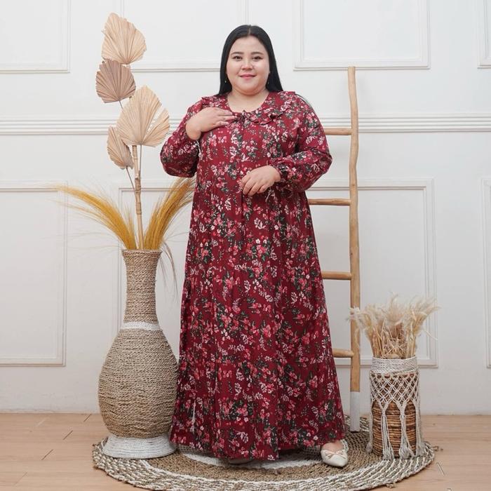REKOMENDASI GAMIS JUMBO BEST SELLER GAMIS GAMIS JUMBO SUSUN REMPEL BAHAN RAYON LD 130