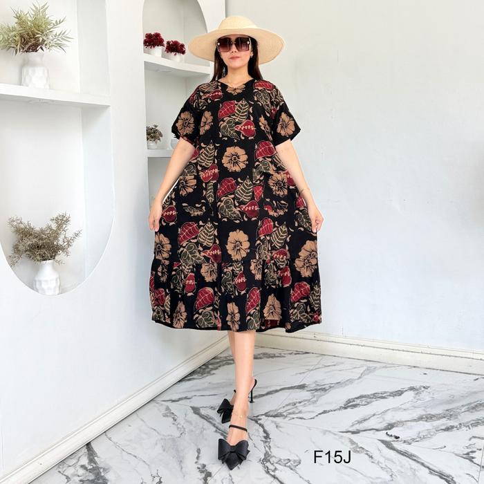 Daster Farida ld 120cm Batik Cap Handmade By Vitela Batik Busui Friendly