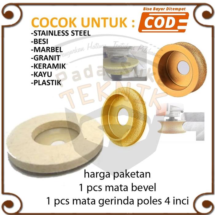 Paket Mata Gerinda Poles Keramik Bevel Pinggul Grinding Batu Marmer Cetak Profile Wool Wol