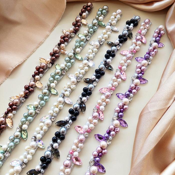 Payet rangkai mutiara Q02/Mutiara rangkai jahit /Rangkai Mutiara Pinggang /Leher/Dada/Lengan /bisa c
