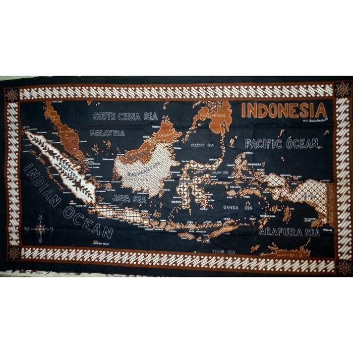 Taplak Meja/Hiasan Dinding Batik Peta Indonesia