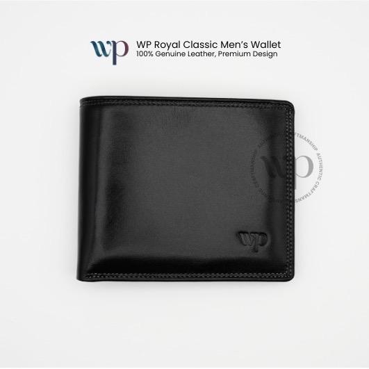 WP - ROYAL CLASSIC MEN’S WALLET | Dompet Lipat Pria | 100% Premium Genuine Leather - Black