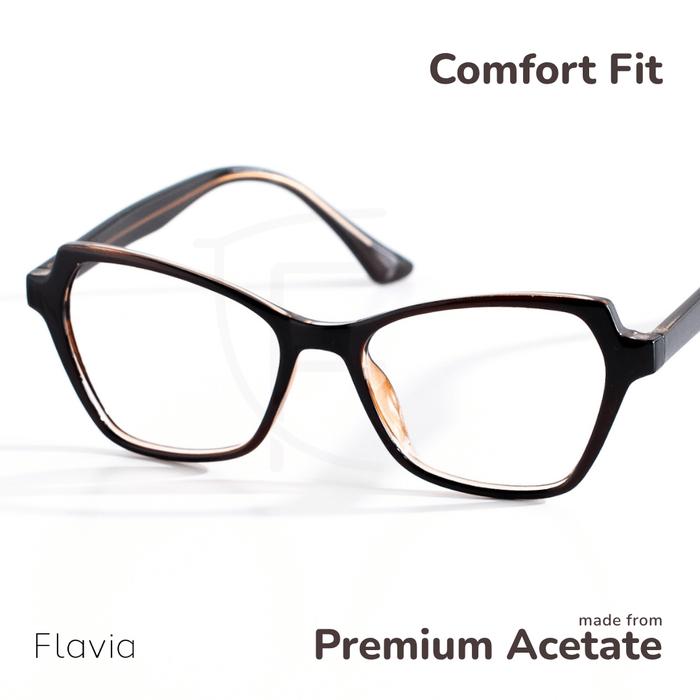 Flavia Eyewear - Kacamata Owl Acetat (custom minus, photochromic, blueray, bluechromic)