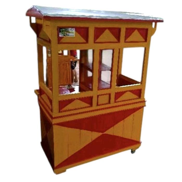 GEROBAK BAKSO MIE AYAM WARNA Kayu Furniture Kuning dan merah warna bisa request