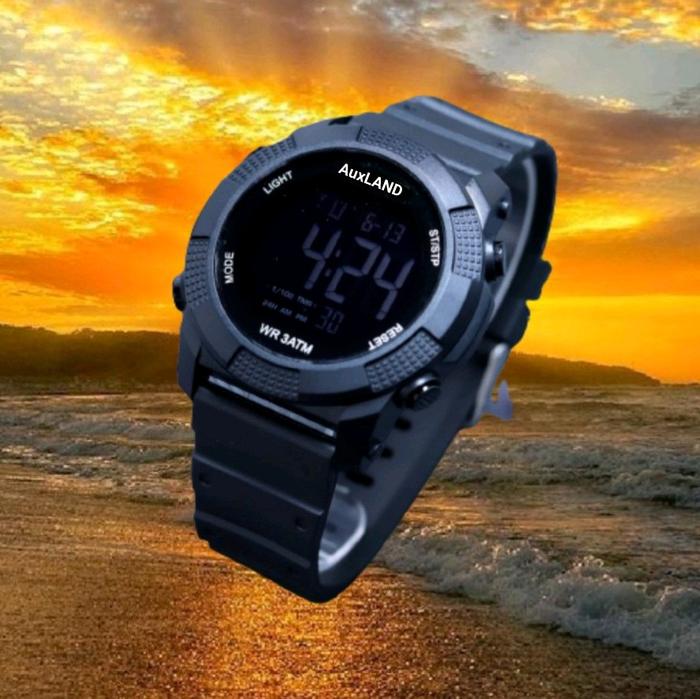 jam tangan AuxLand digital tahan air Stopwatch