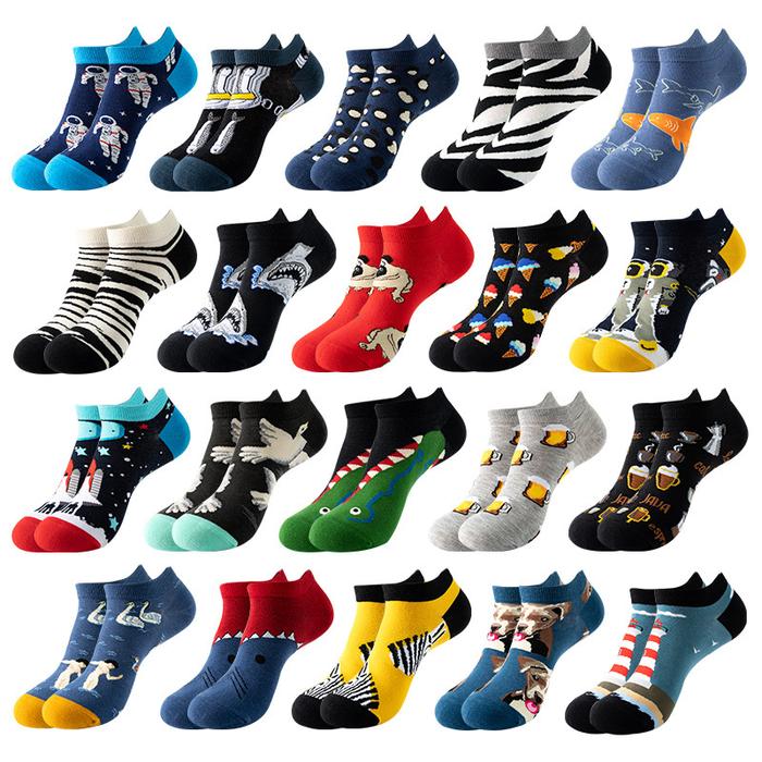 58 Style Combed Cotton Ankle Socks Men Women Fashion Short Socks Beer Fruits Lemon Avocado Pine Sock