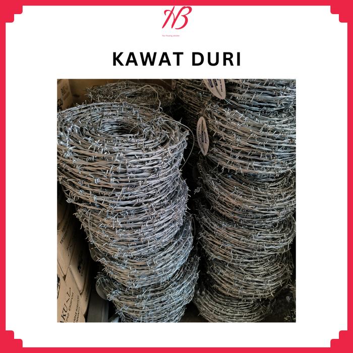 Kawat Duri Galvanis 8 KG / 1 ROLL ±62 Meter/Roll