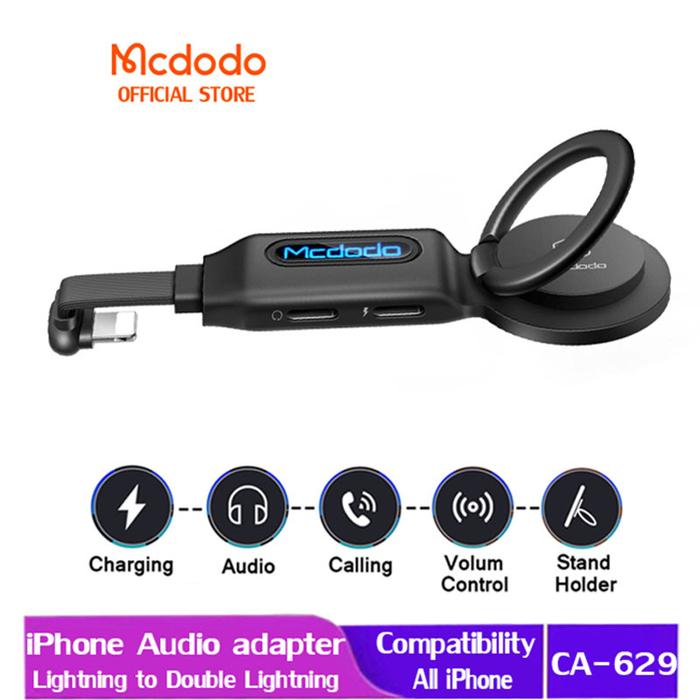 Mcdodo Lightning Audio Adapter Support Microphone Games For iPhone 14