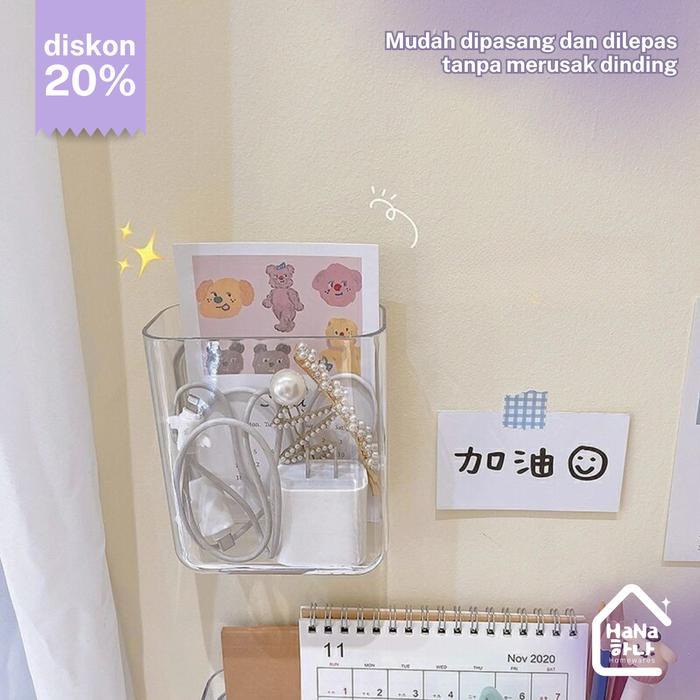 Akrilik Organizer Dinding Transparan Serbaguna - Rak Gantung Tempel Dinding Kotak Penyimpanan Kosmet