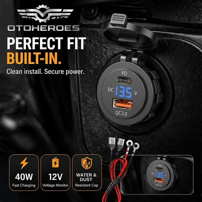 Cahayastore - Charger Motor USB | Phone Charger Motor | Socket PD QC 12V