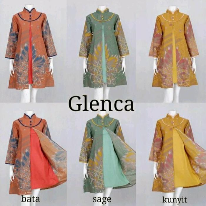 Glenca Tunik Batik Cantik Kombinasi Toyobo