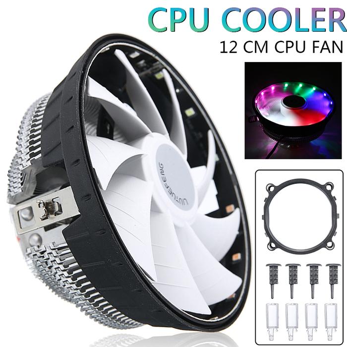 For Intel LGA1156/1155/AM3+ AM2+/FM1 Socket 1pc 12cm RGB CPU Fan
