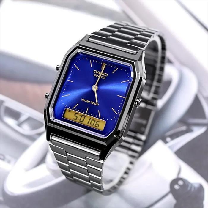 Casio Aq-230 |Jam Tangan Pria Cowok Wanita Cewek | Rantai Kecil | Analog | Anti Air | | Casio Watche
