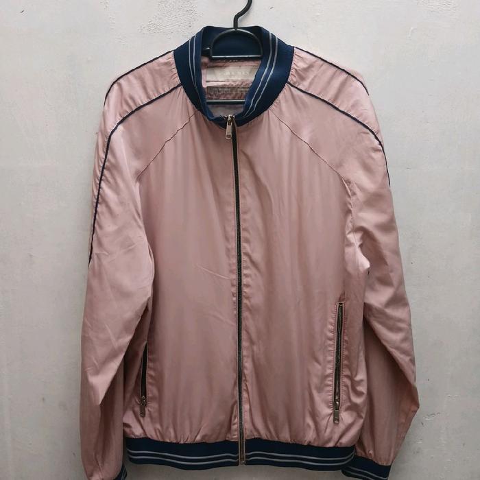 Zara Man Bomber Jacket Baby Pink
