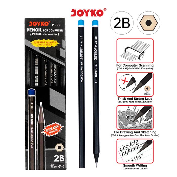[ PACK ] Pensil 2B Hitam - Joyko P-92 MURAH!