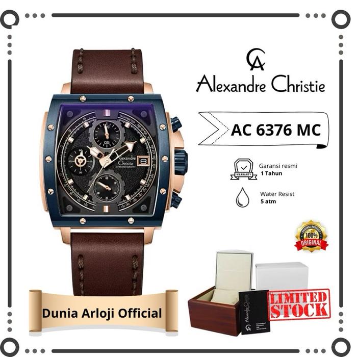 [ Dunia Arloji Official] ac 6376 jam tangan cowok petak mewah alexandre christie seri ac 6376 mc Qua
