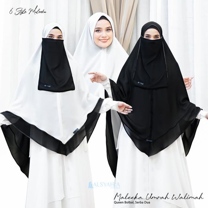 ASLI Set Khimar Alsyahra Exclusive Maka Queen BolBal Walimah Umrah 6 in 1 Size XL READY STOCK