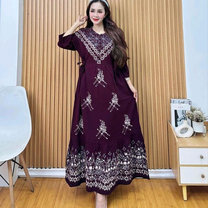 Longdres malaman gamis rayon Daster payung jumbo Ld 120 long dress busui Rayon tebal panjangbumil Ib