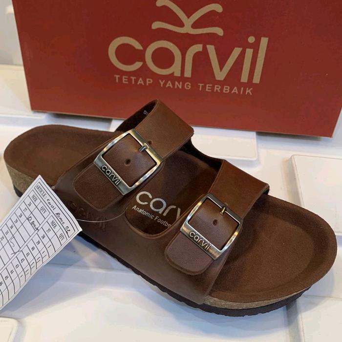 Sandal Carvil cowok bahan kulit Asli sintetis series