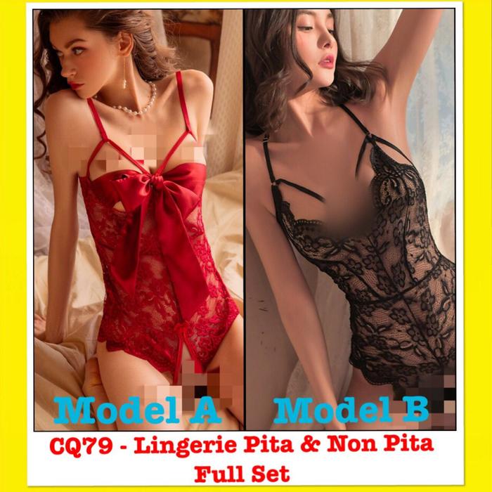 New CQ79 - Lingerie Sexy Pita & Non Pita 1 Set / Lingerie Teddies Seksi Hot Baju Dinas / Set Lingeri