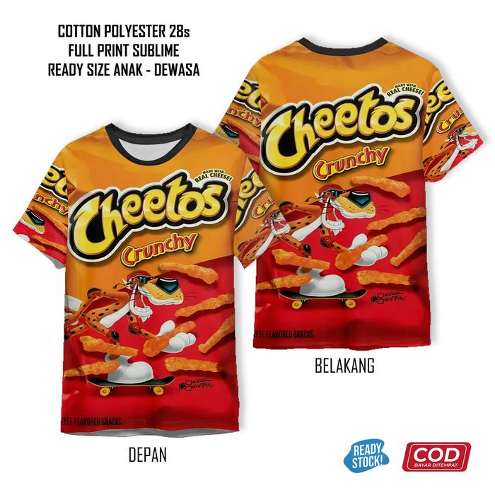 Kaos Ciki Cheetos Snack Jajanan Citos Full Printing Keren | Baju Cemilan Anak dan Dewasa Unisex - Wa