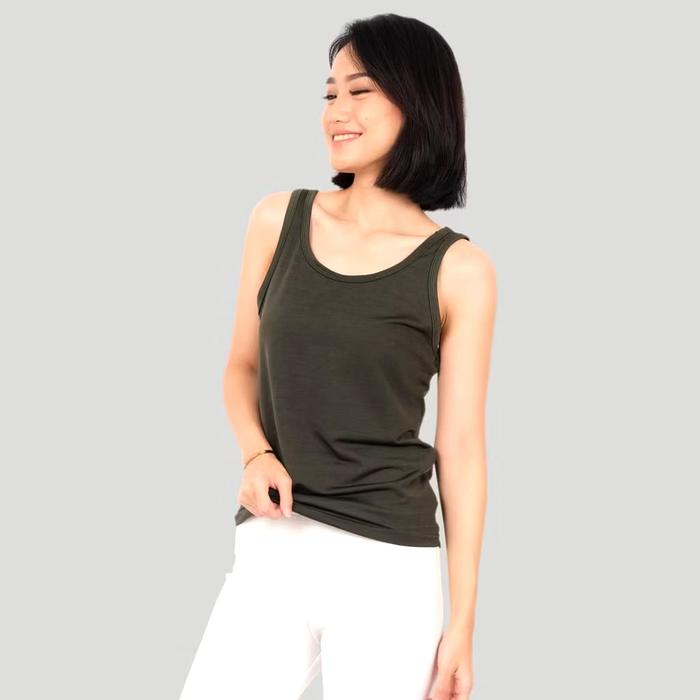 Tanktop Wanita Tali Besar | Singlet Tengtop Dalaman Anak Remaja Dewasa Warna HIJAU ARMI | Kaos dalam