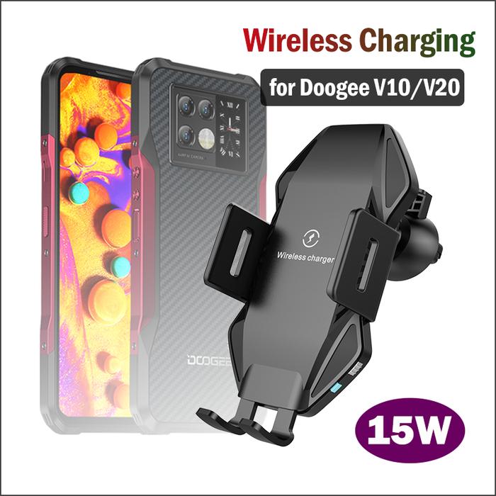 15W Fast Car Wireless Charging Stand for DOOGEE V30 V20 5G Car Phone