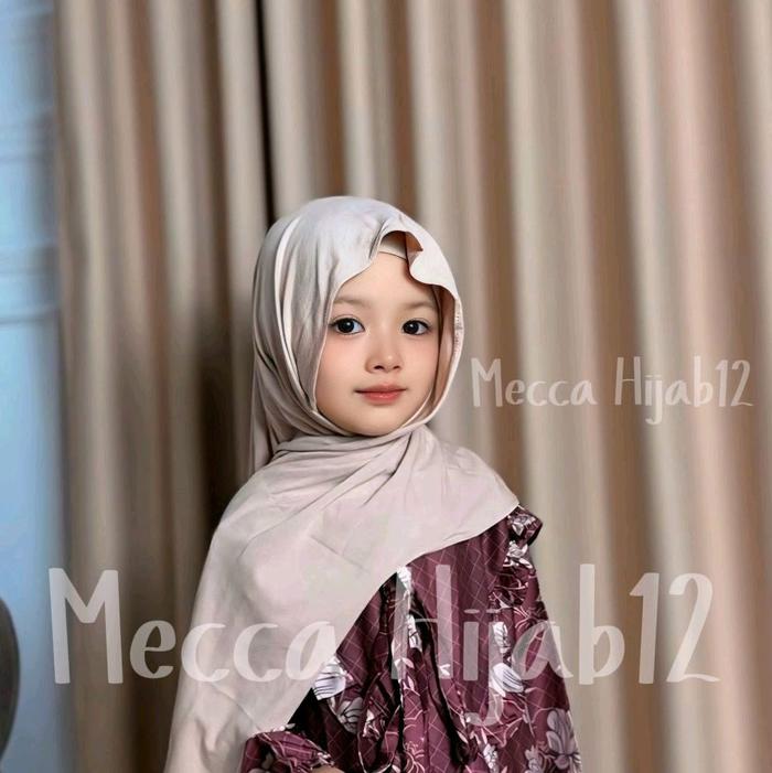 Pashmina Oval Anak Bahan Rayon Adem Mecca Hijab untuk Usia 2-8 Tahun dan 9-17 Tahun   Anak panjang 1