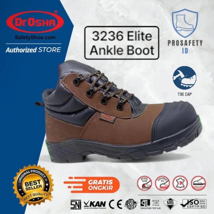 Dr OSHA Elite 3236 S2 Composite Waterproof Safety Shoes Ankle Boot - Black