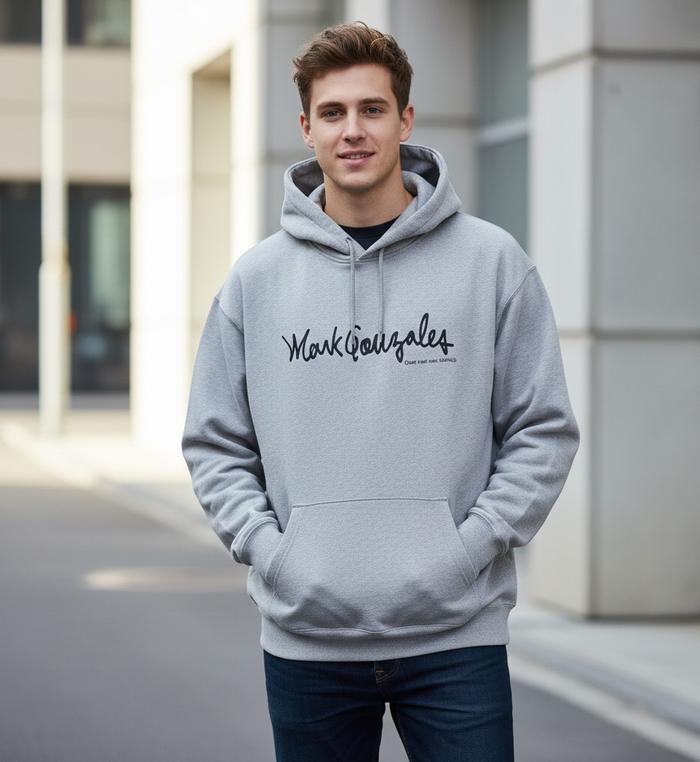 Mark Gonzales Sign Logo Hoodie Grey Original