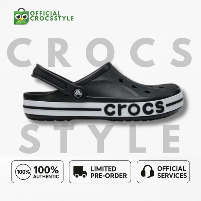 CROCS CLASSIC BAYABAND BLACK 100% ORIGINAL UNISEX Sepatu Elegan untuk Pria dan Wanita Tampilan MANTA