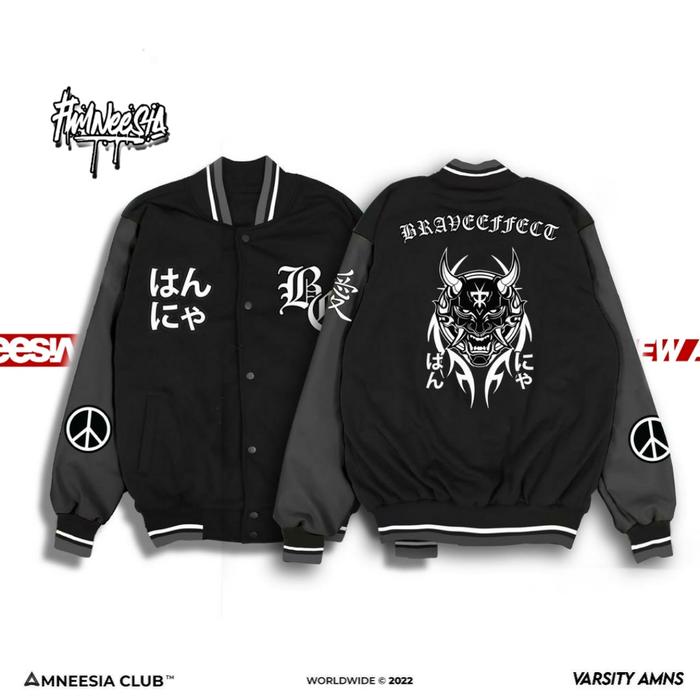 AMNEESIA • JAKET VARSITY BORDIR ORIGINAL AMNEESIA x BRAVE EFFECT UNISEX