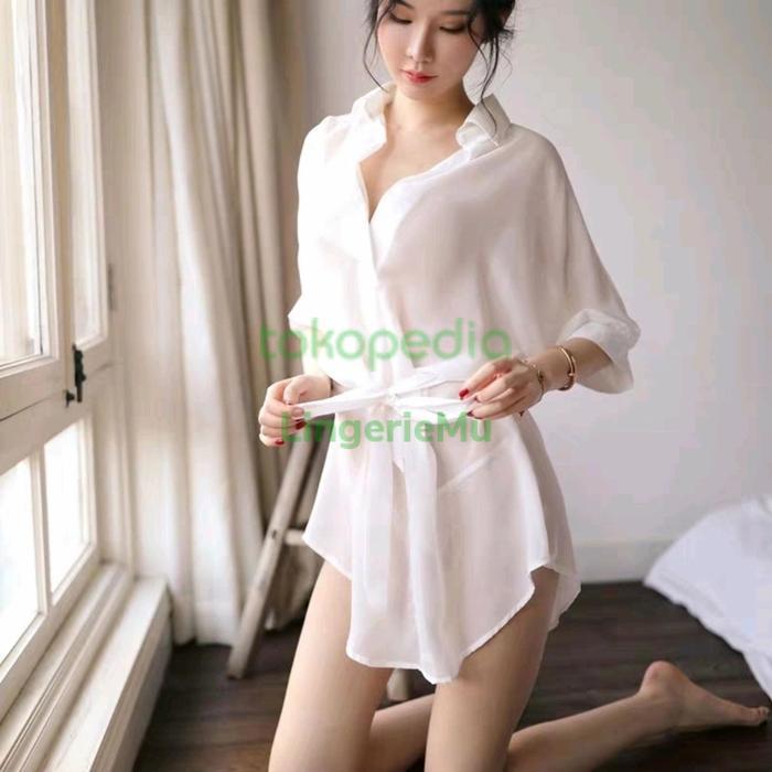 OUTER BIKINI PANTAI BEACHWEAR KEMEJA G STRING SIFON TIPIS TRANSPARAN