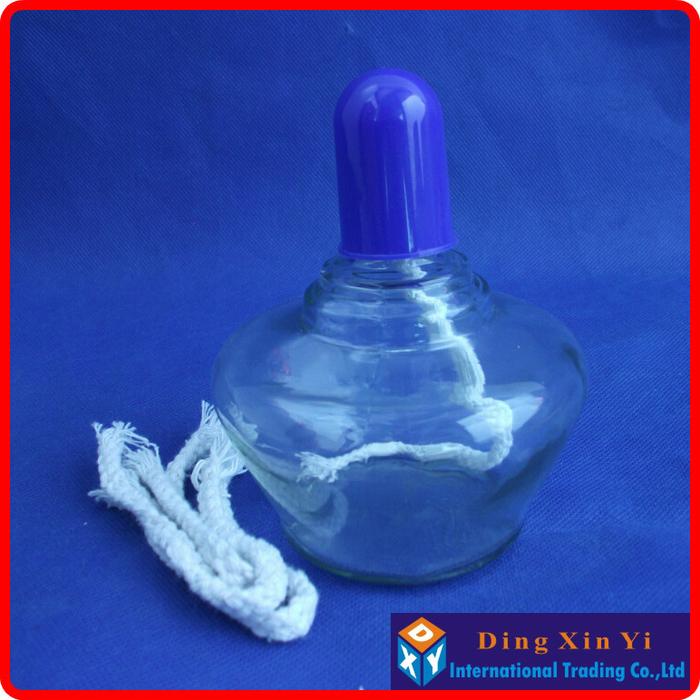 New 250ml Glass  Burner Lamp + 3  Wick and Snuffer Cap