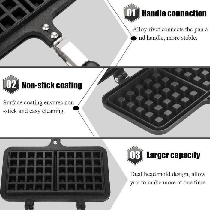 Cetakan Kue Waffle Croffle Maker Anti Lengket Belgia/Waffel Pancake Croffle Belgian
