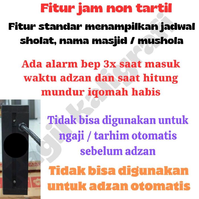 JWS P5 RGB ukuran 100 20 cm - jam d ital jad l sholat tulisan berjalan full color jeda iqomah - non 