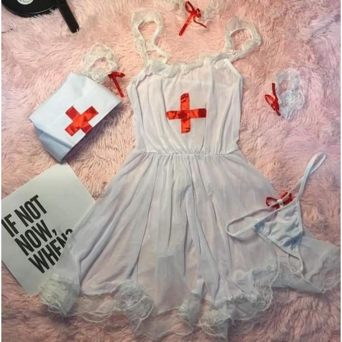 S-6XL Cosplay Nurse Premium Hannah Lingerie Original Lingerie Jumbo Bigsize Big Size Nurse Kostum Co