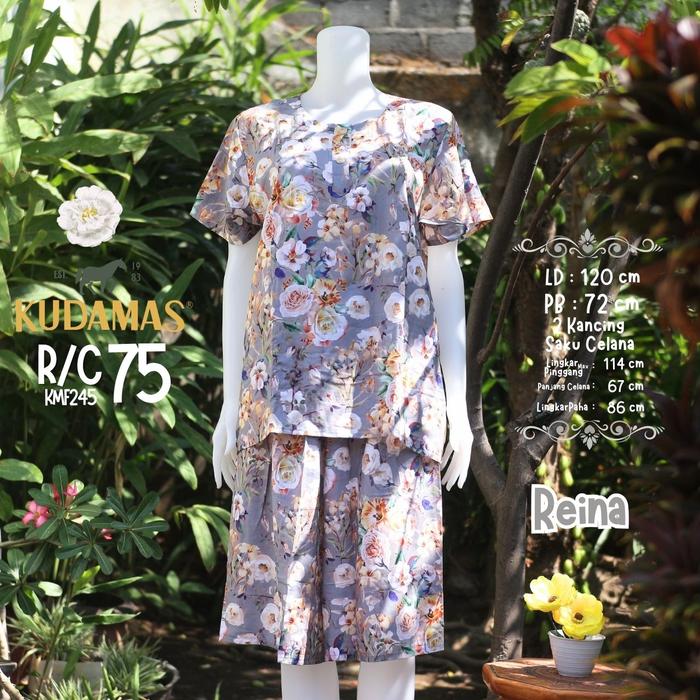Setelan Maxi  85 | RC 75 Jumbo Batik Kuda Mas LD 120-130 cm | Set Celana Pendek Lengan Pendek