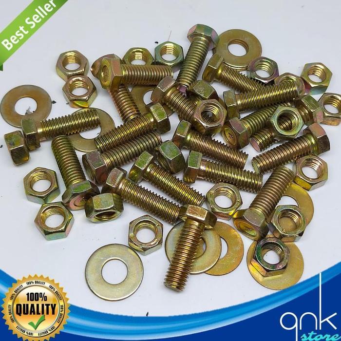 Baut Mur M8 Plus 2 Ring 1 Set Baut Mur M8 Plus 2 Ring Baut 12 Kunci 12
