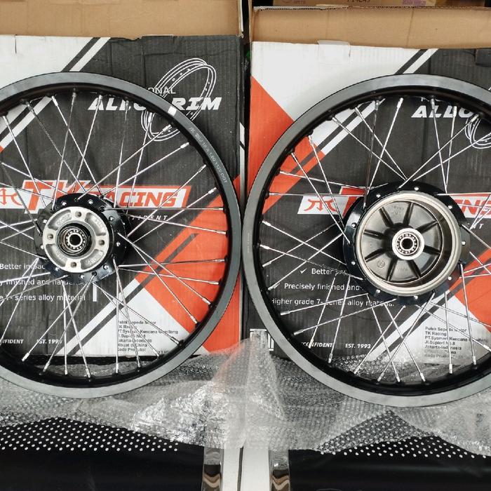 VELK SET PELEK DEPAN BELAKANG RING 18 RX KING TK RACING SET TROMOL JARI JARI TDR CROME Accessories M