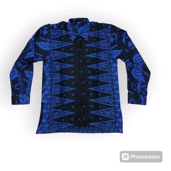 Kemeja Pria Motif Batik Baduy Banten Katun Lengan Panjang  terpopuler