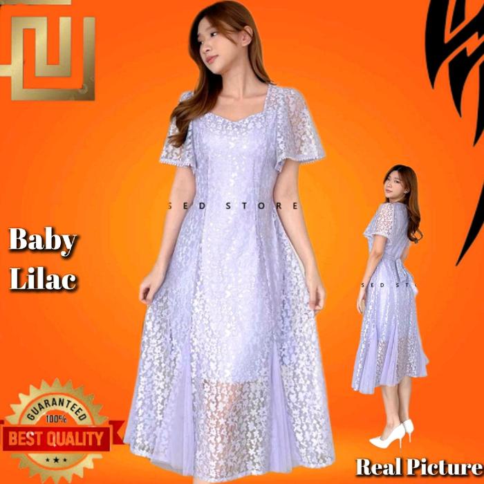 Dress Import Wanita Korea Natal Baby Lilac