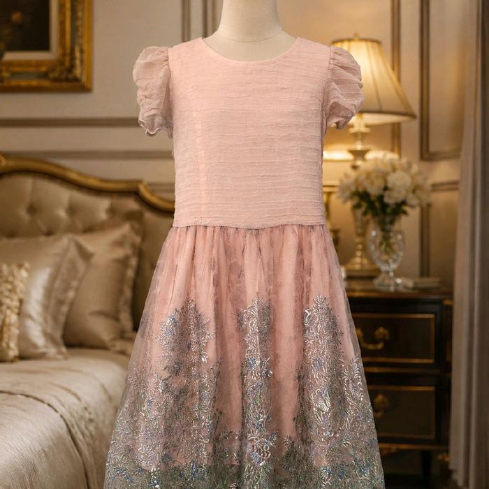 dress brokat brukat Lace renda bunga flower floral vintage mewah premium elegant korea BKK Bangkok t