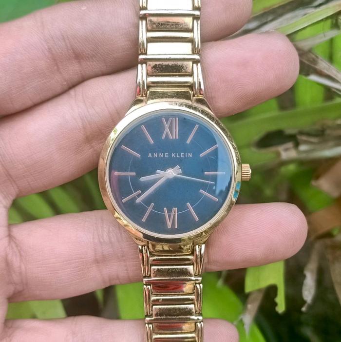 Jam Tangan Anne Klein Gold Tone Quartz Original