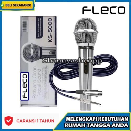 Mic Microphone Kabel Professional Karaoke Fleco SN-517 Vokal Jernih Kabel panjang 5 meter