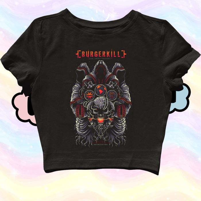 STARPERSON | CROP TOP BURGERKILL MATERNAL DISASTER ANNIVERSARY | GRUNGE | Y2K | METAL | VINTAGE | AN