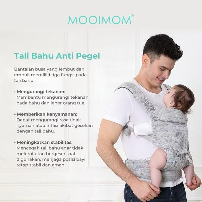 MOOIMOM Gendongan SSC Airy Knit  MOOIMOM AiryKnit Baby Carrier  Hipseat
