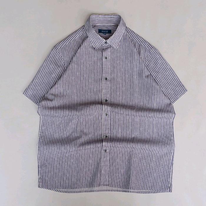 ggio2 kemeja pendek motif garis